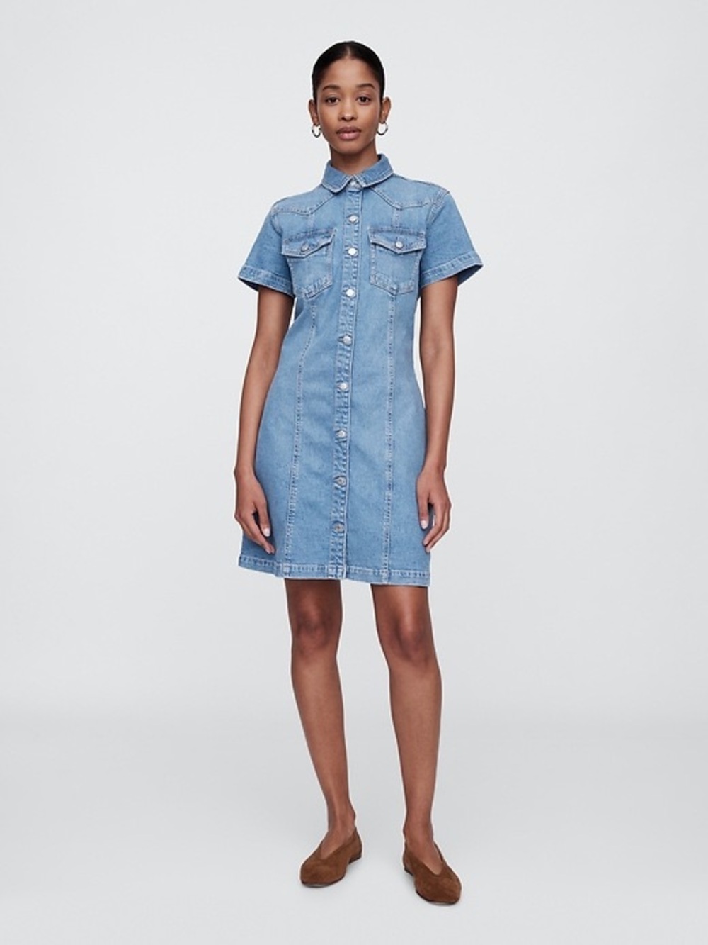 Gap Western Mini Denim Shirtdress